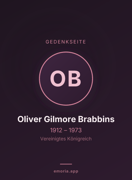 Gedenkportrait von Oliver Gilmore Brabbins