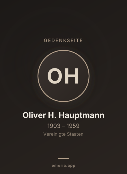 Gedenkportrait von Oliver H. Hauptmann
