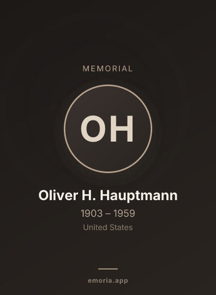 Memorial portrait of Oliver H. Hauptmann