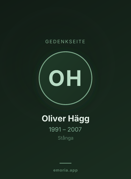 Gedenkportrait von Oliver Hägg