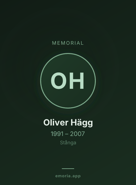 Memorial portrait of Oliver Hägg