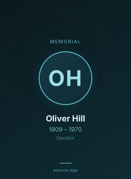 Memorial portrait of Oliver Hill