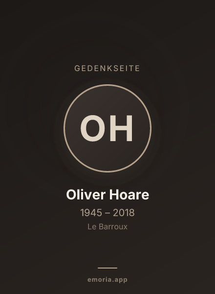 Gedenkportrait von Oliver Hoare