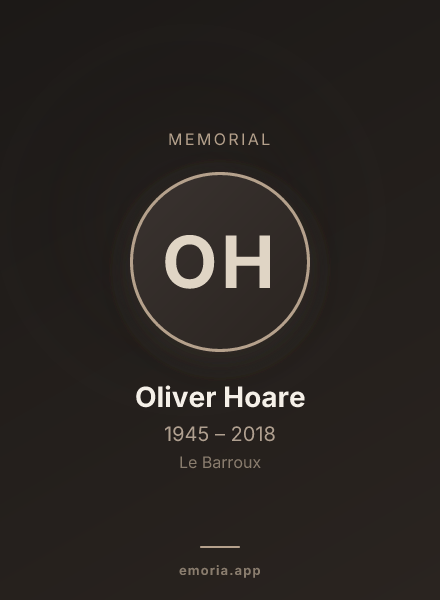 Memorial portrait of Oliver Hoare