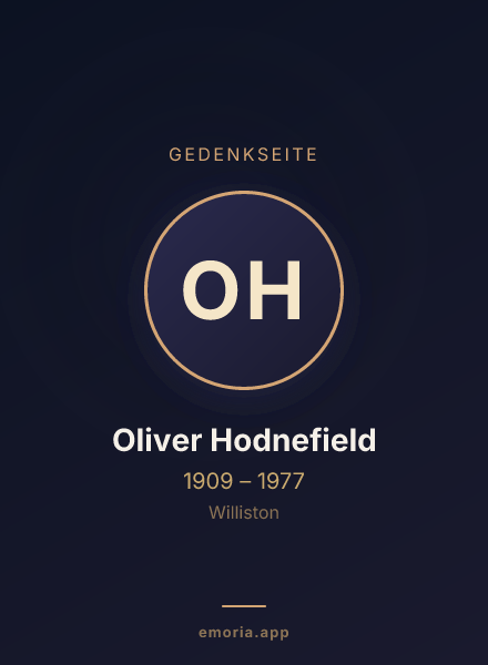 Gedenkportrait von Oliver Hodnefield