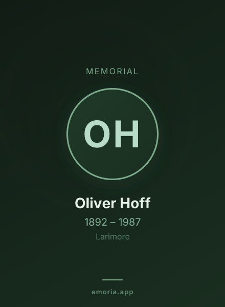 Memorial portrait of Oliver Hoff