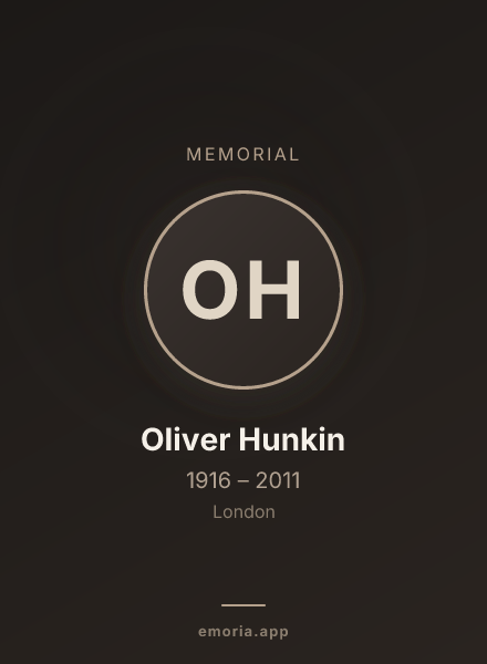 Memorial portrait of Oliver Hunkin