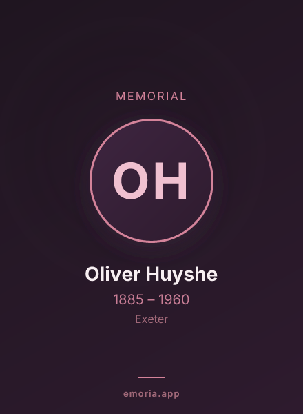 Memorial portrait of Oliver Huyshe