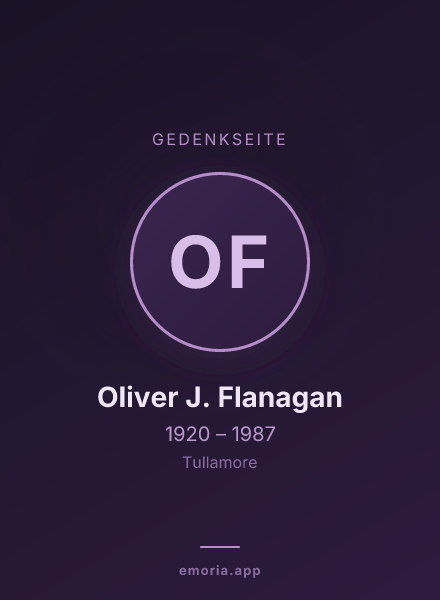 Gedenkportrait von Oliver J. Flanagan