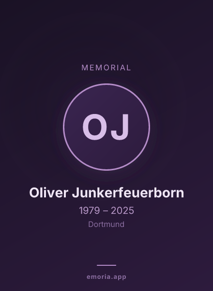 Memorial portrait of Oliver Junkerfeuerborn