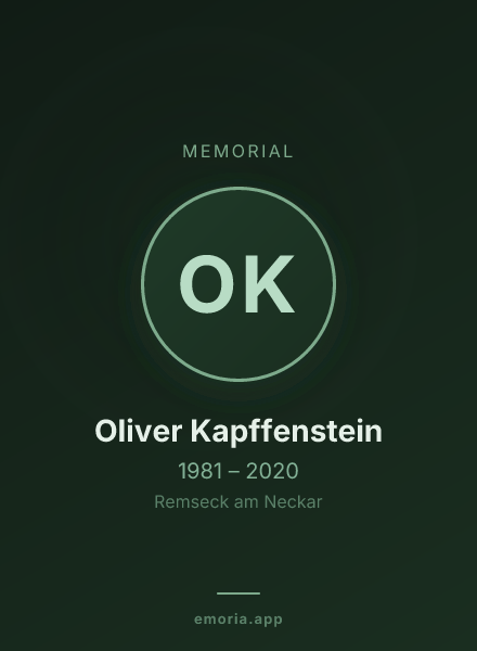 Memorial portrait of Oliver Kapffenstein