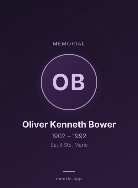 Memorial portrait of Oliver Kenneth Bower