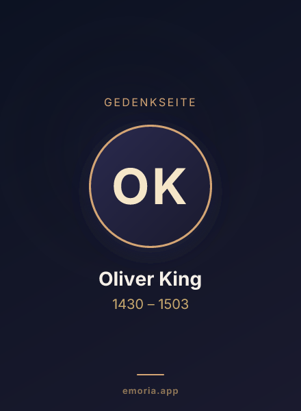 Gedenkportrait von Oliver King