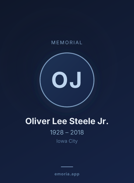 Memorial portrait of Oliver Lee Steele Jr.