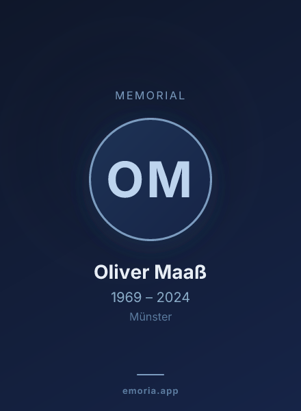 Memorial portrait of Oliver Maaß
