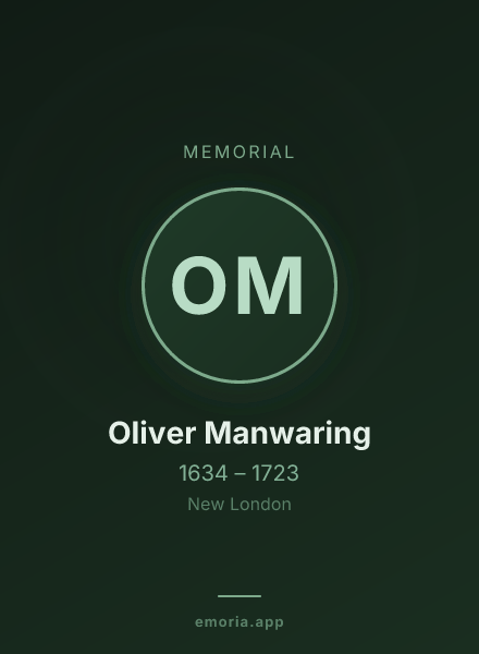 Memorial portrait of Oliver Manwaring