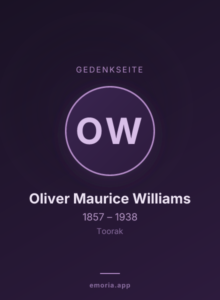 Gedenkportrait von Oliver Maurice Williams