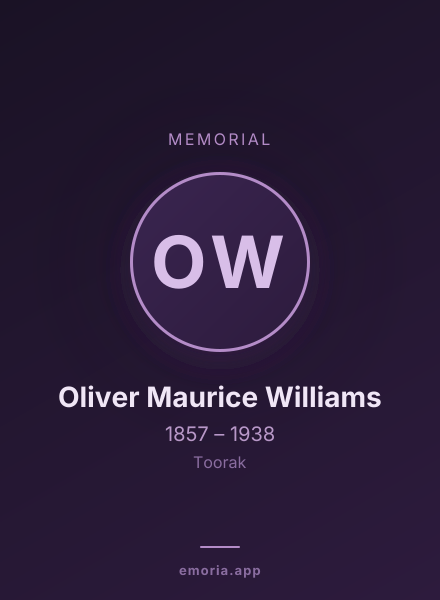 Memorial portrait of Oliver Maurice Williams