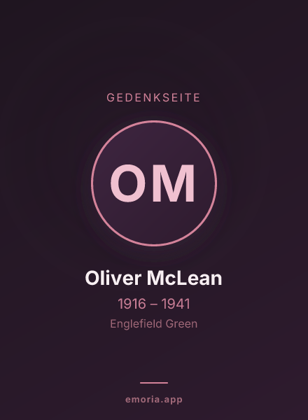 Gedenkportrait von Oliver McLean