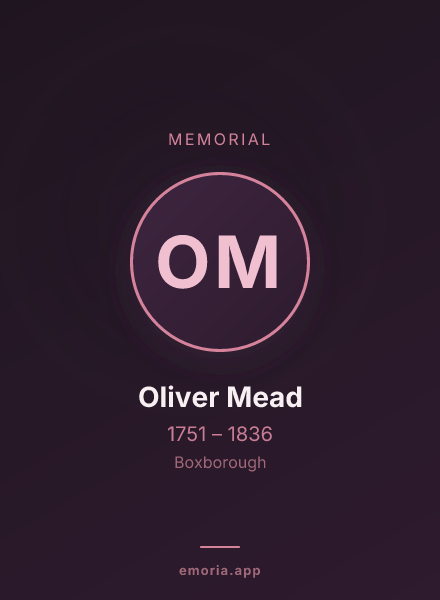 Memorial portrait of Oliver Mead