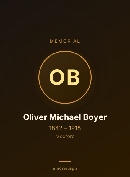 Memorial portrait of Oliver Michael Boyer