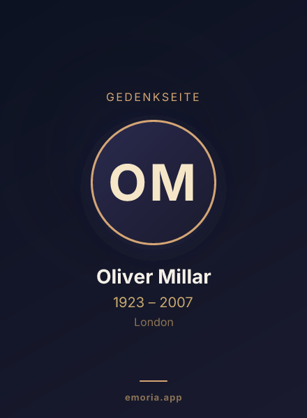 Gedenkportrait von Oliver Millar