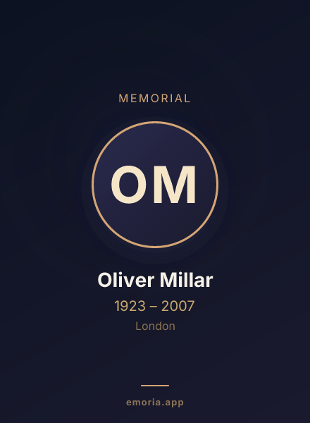 Memorial portrait of Oliver Millar