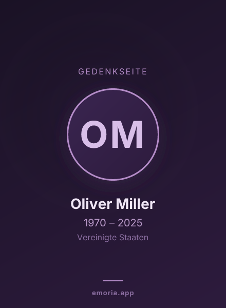 Gedenkportrait von Oliver Miller