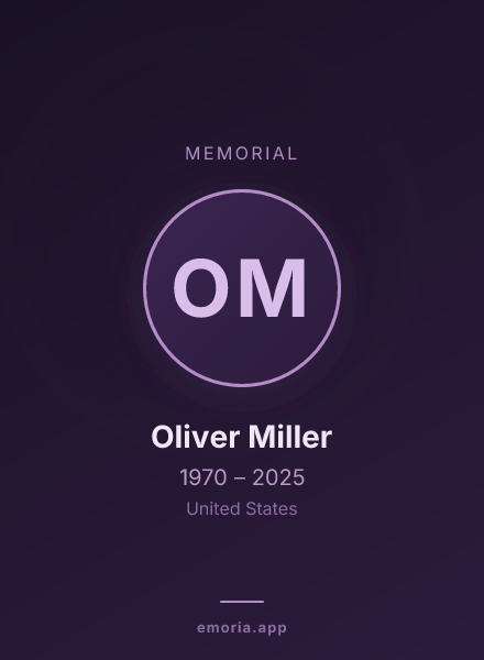Memorial portrait of Oliver Miller