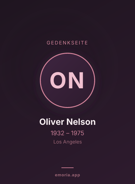 Gedenkportrait von Oliver Nelson