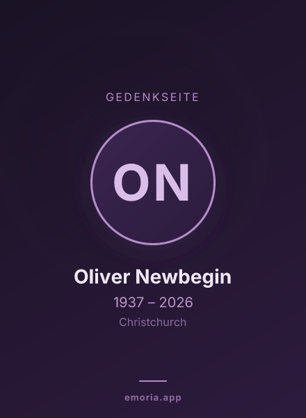 Gedenkportrait von Oliver Newbegin