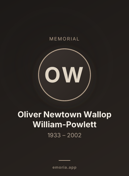 Memorial portrait of Oliver Newtown Wallop William-Powlett