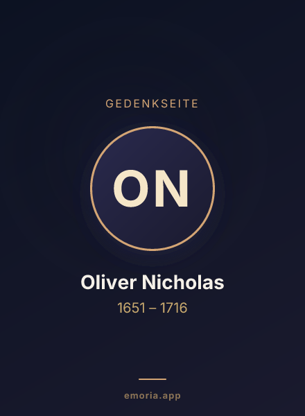 Gedenkportrait von Oliver Nicholas