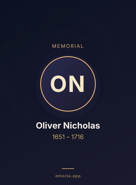 Memorial portrait of Oliver Nicholas