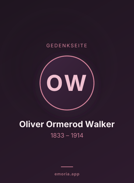 Gedenkportrait von Oliver Ormerod Walker
