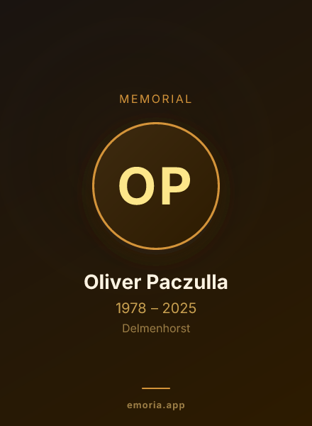 Memorial portrait of Oliver Paczulla