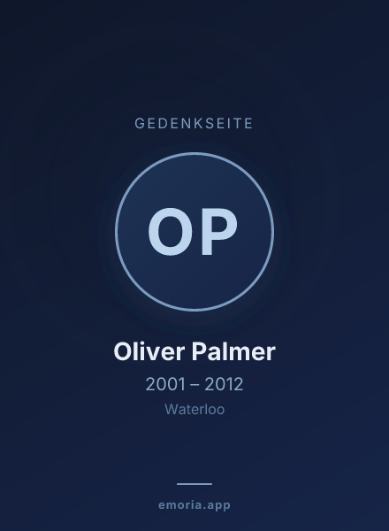 Gedenkportrait von Oliver Palmer