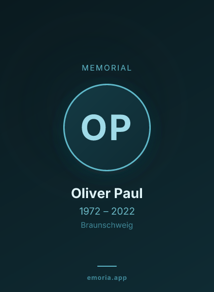 Memorial portrait of Oliver Paul
