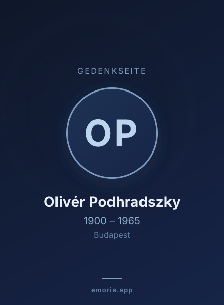 Gedenkportrait von Olivér Podhradszky