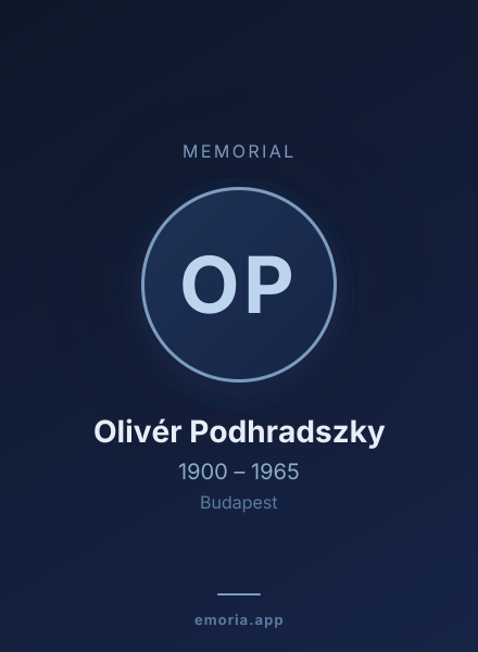 Memorial portrait of Olivér Podhradszky