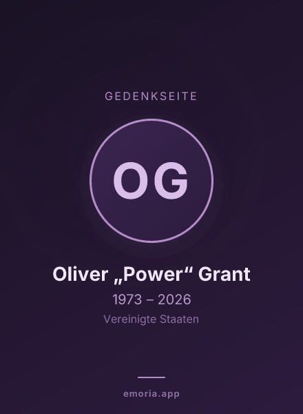 Gedenkportrait von Oliver „Power“ Grant