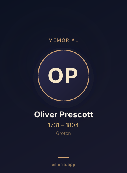 Memorial portrait of Oliver Prescott