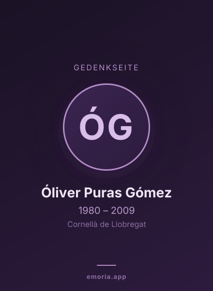 Gedenkportrait von Óliver Puras Gómez
