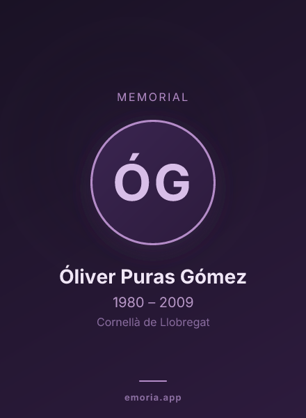 Memorial portrait of Óliver Puras Gómez