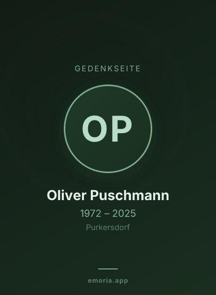 Gedenkportrait von Oliver Puschmann