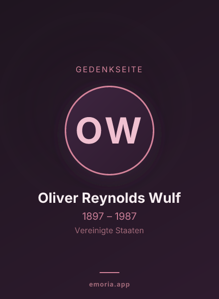 Gedenkportrait von Oliver Reynolds Wulf