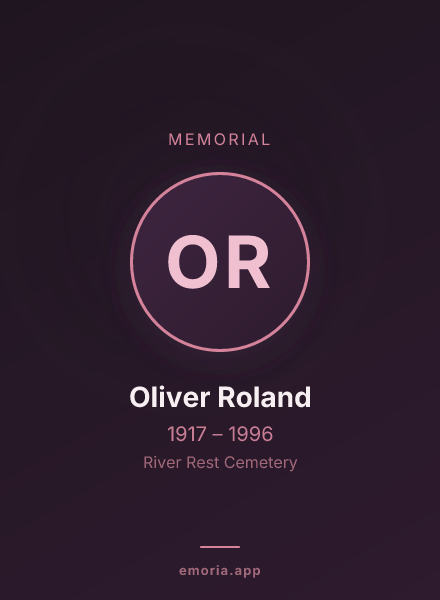 Memorial portrait of Oliver Roland