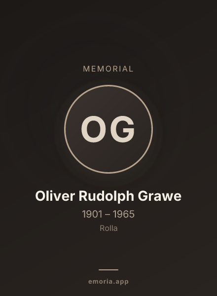 Memorial portrait of Oliver Rudolph Grawe