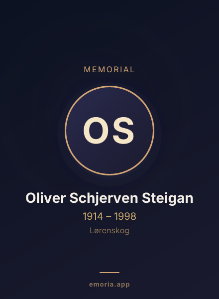 Memorial portrait of Oliver Schjerven Steigan
