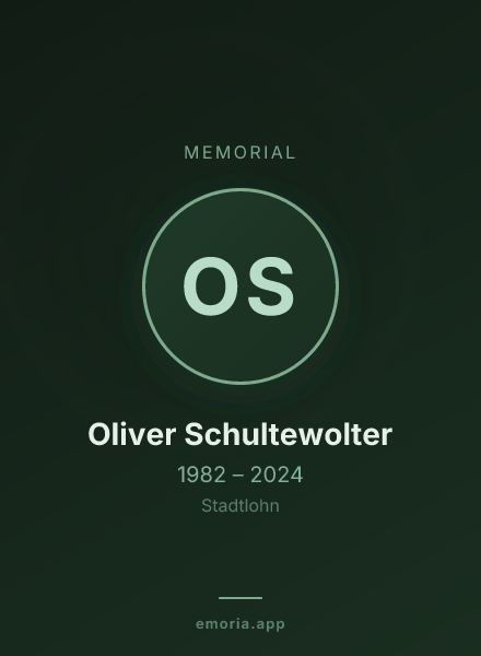 Memorial portrait of Oliver Schultewolter